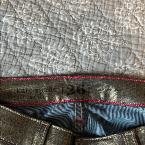 Kate Spade Broome Street Gold Shimmer Jeans - Picture 3 of 4